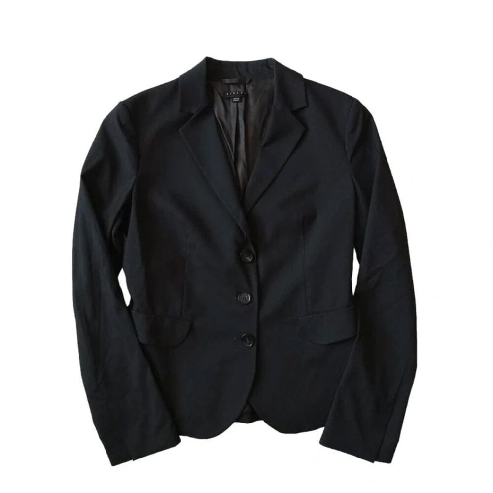 Sisley Gray Long Sleeve Fully Lined Fitted Blazer Jacket Women's Size 42 US 8